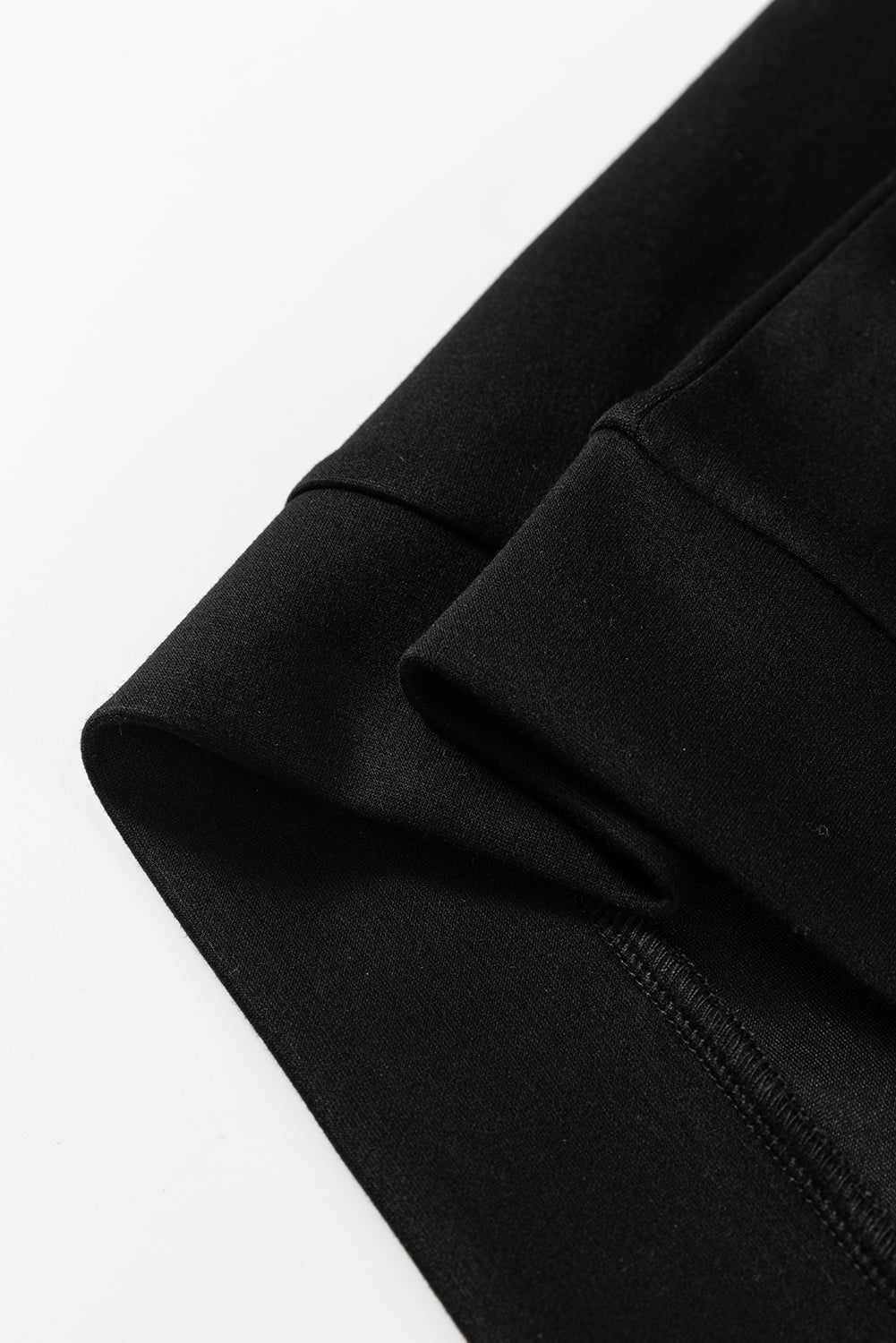 Black Striped Patchwork Quarter Zip Pullover Loose Pant Set