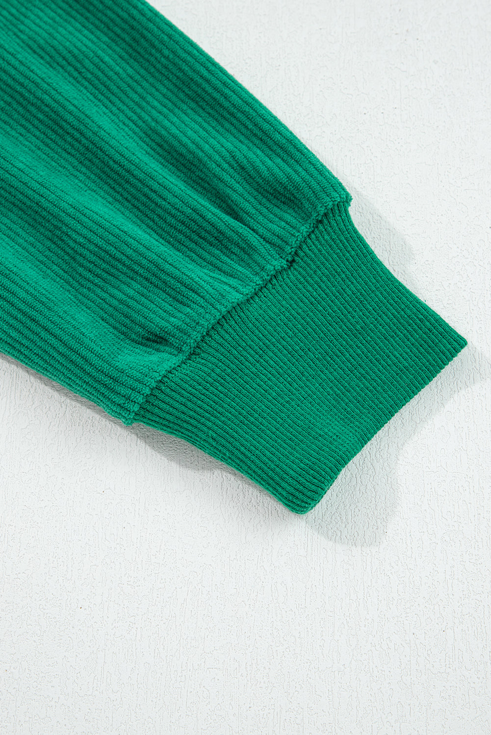 Dark Green merry little thing Corded Letter Graphic Ribbed Loose Sweatshirt