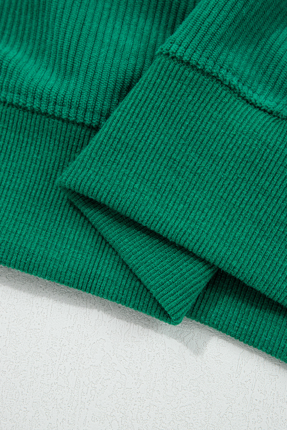 Dark Green merry little thing Corded Letter Graphic Ribbed Loose Sweatshirt