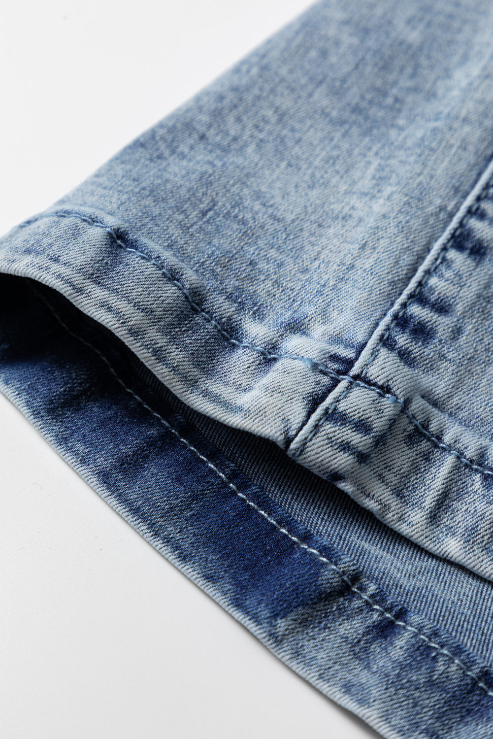 Ashleigh Blue Acid Wash Exposed Seam Drawstring High Waist Jeans