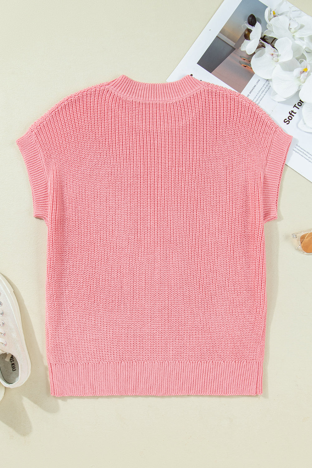 Gossamer Pink Nutcracker Cutie Sequin Graphic Short Sleeve Sweater