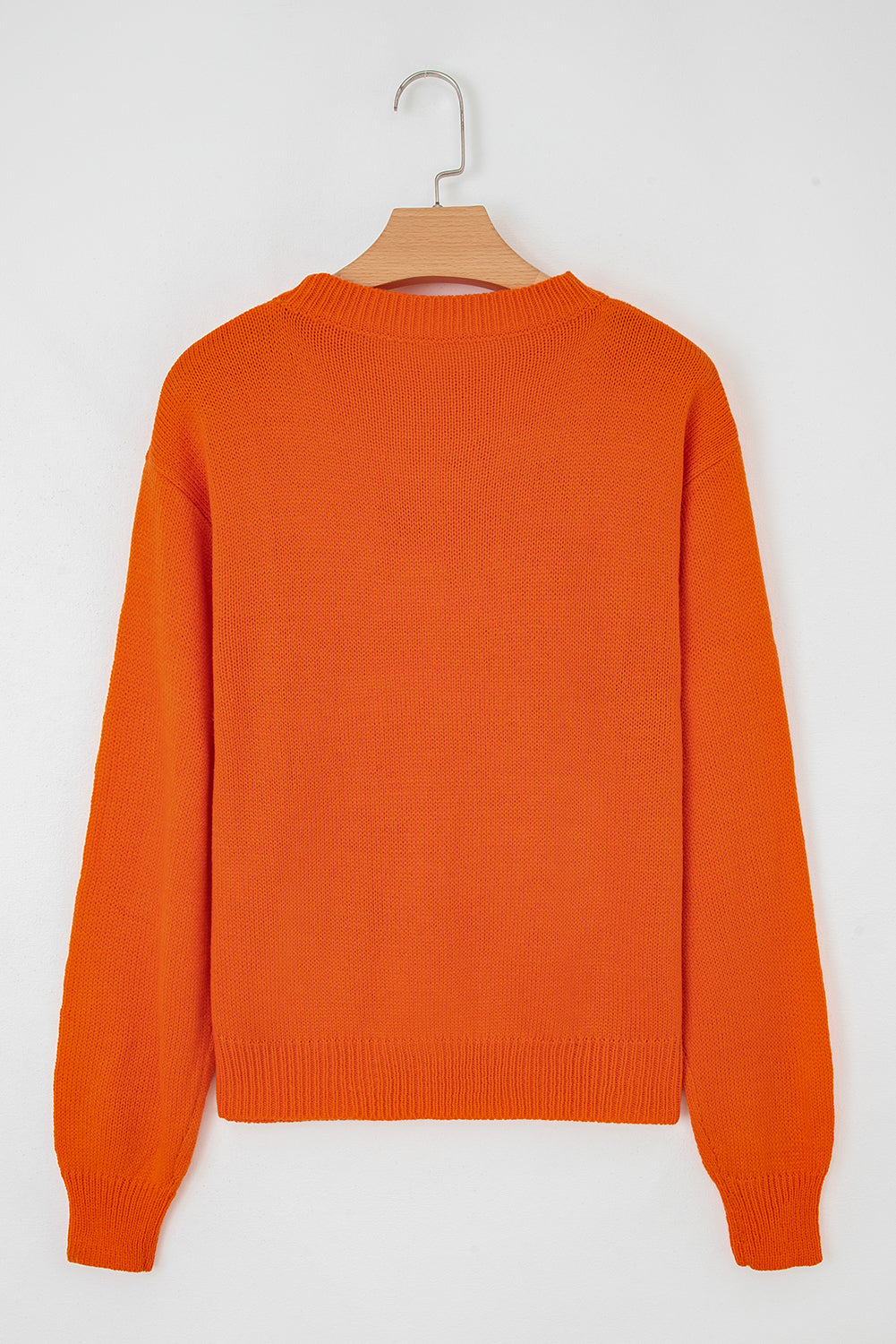 Flamingo Halloween Spooky Face Hollowed Pattern Casual Sweater