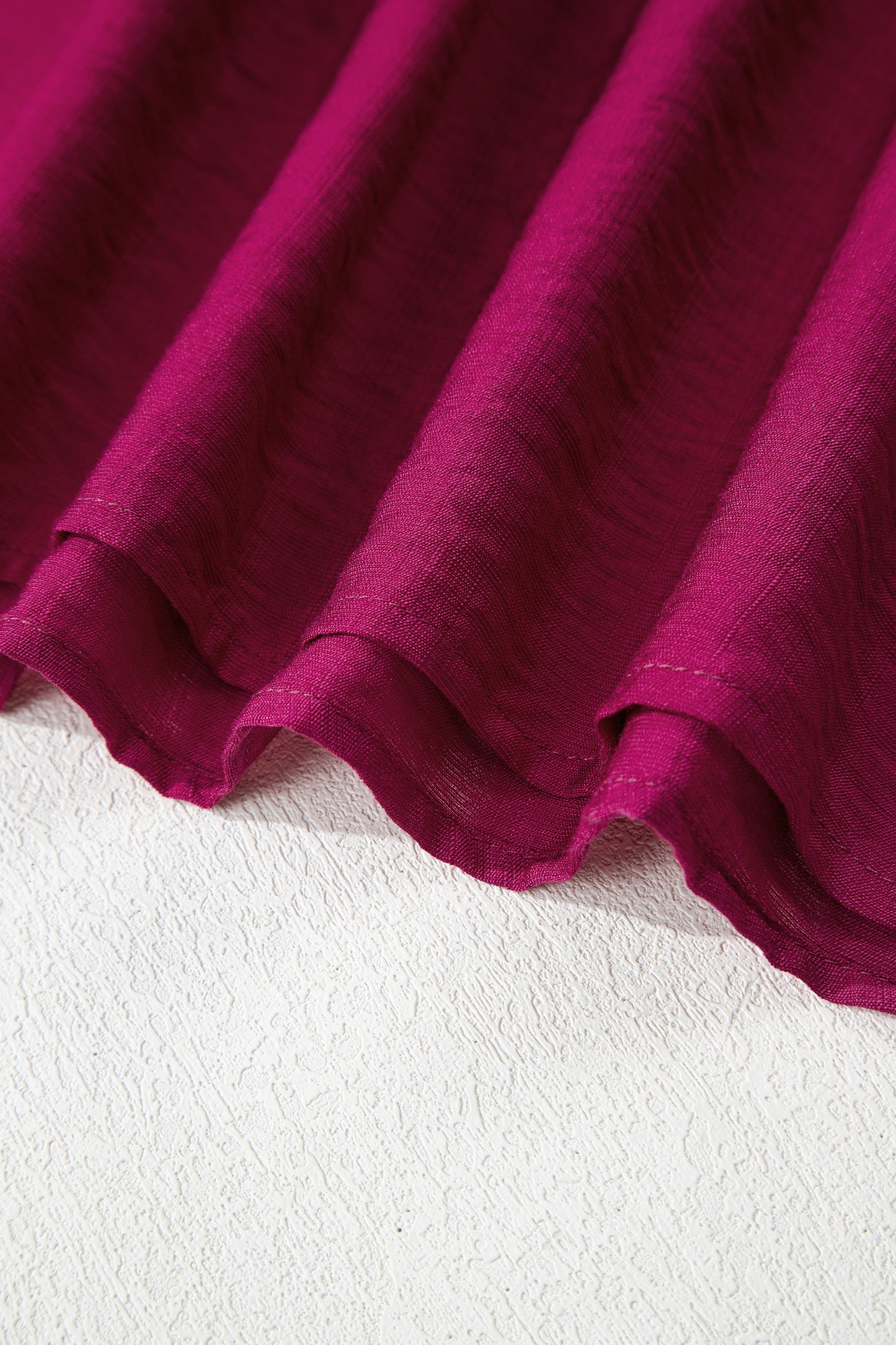 Violet Leopard Trim V Neck Flounced Bracelet Sleeve Blouse