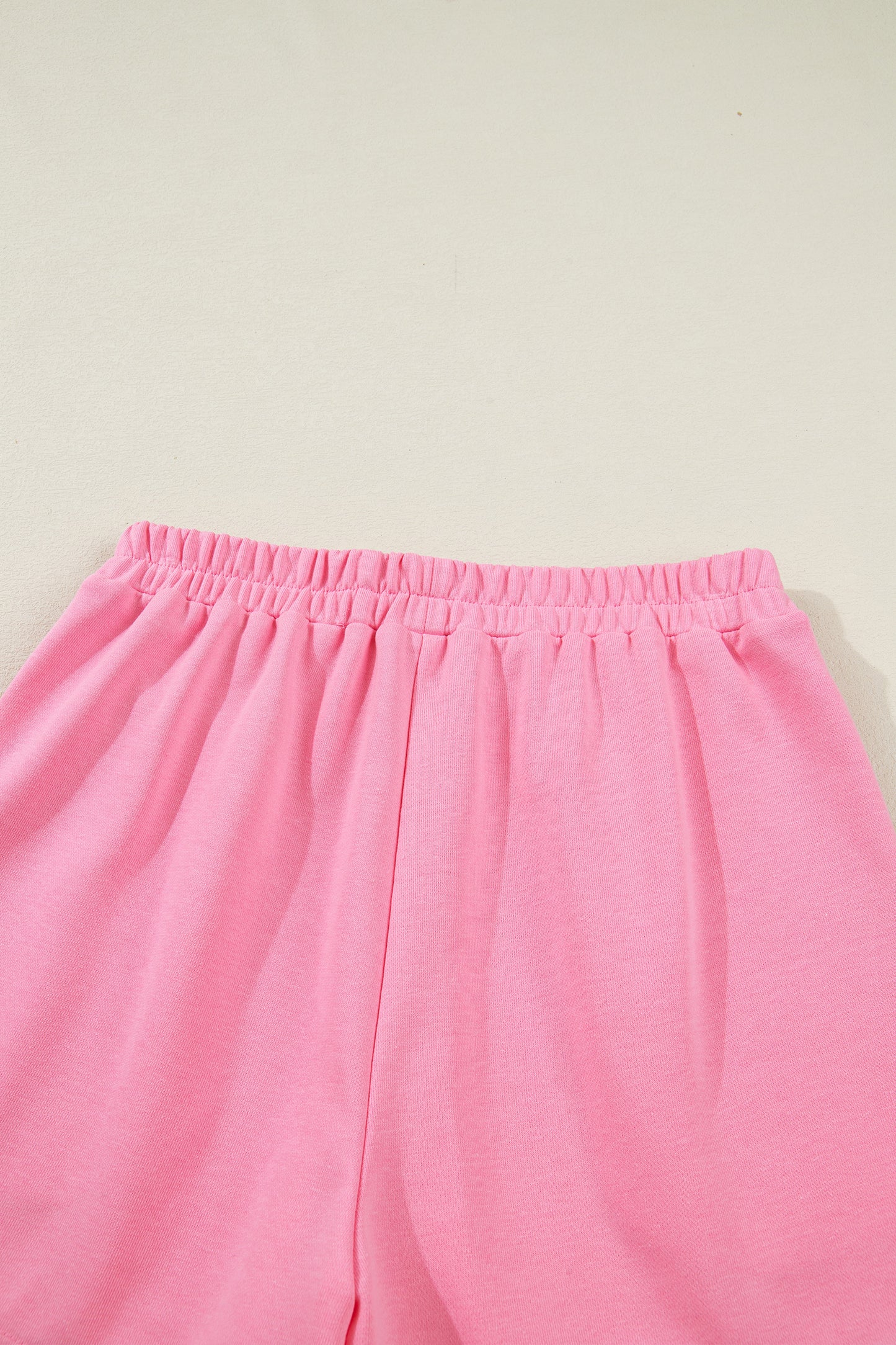 Sachet Pink Plaid Contrasted Double Christmas Tree Patched Raglan Sleeve Pullover 2pcs Short Set