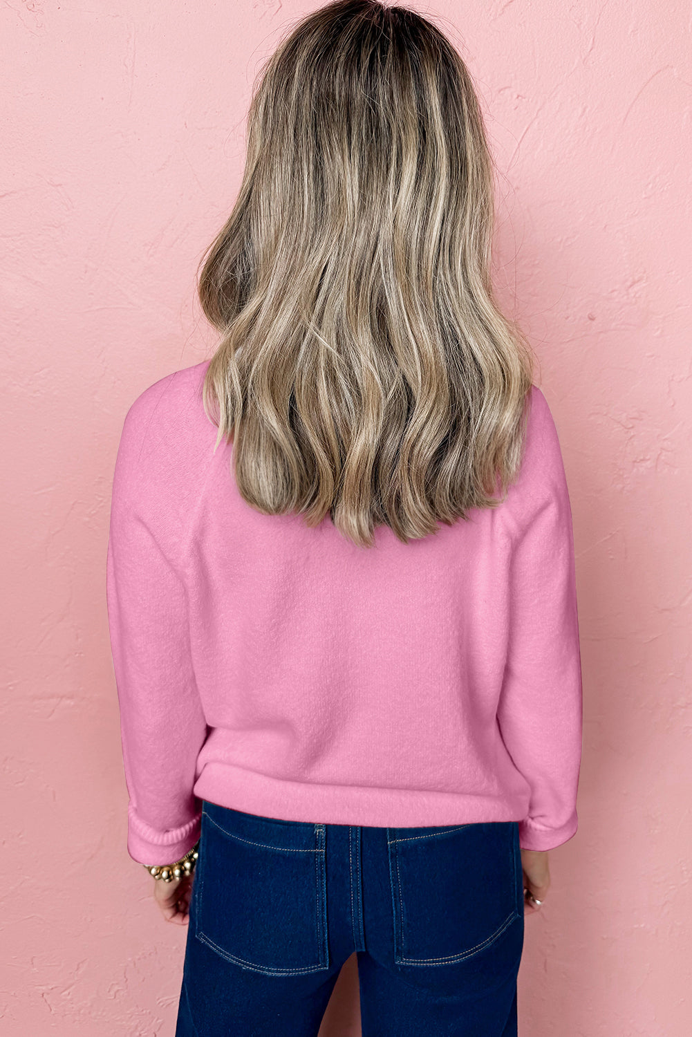 Bonbon MERRY Letter Pattern Christmas Raglan Sleeve Sweater